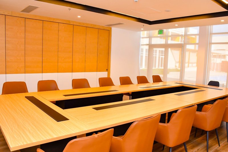 Meeting room set with a boardroom table