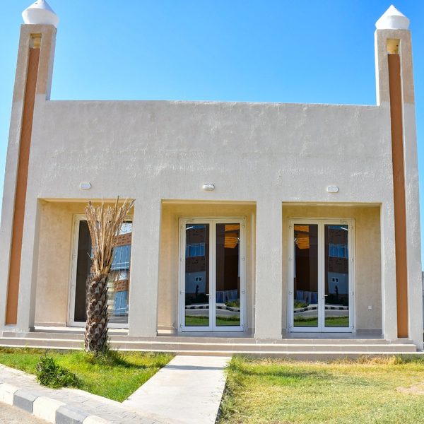The hotel mosque, with its two minarets